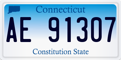 CT license plate AE91307