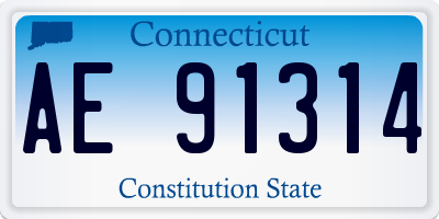CT license plate AE91314