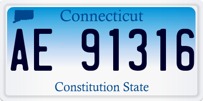 CT license plate AE91316