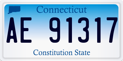 CT license plate AE91317