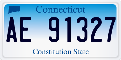 CT license plate AE91327