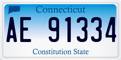 CT license plate AE91334