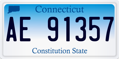 CT license plate AE91357