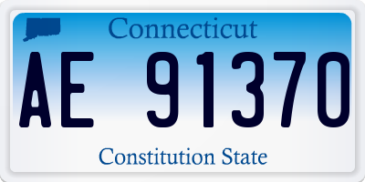 CT license plate AE91370