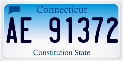 CT license plate AE91372