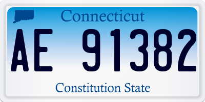 CT license plate AE91382