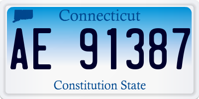 CT license plate AE91387