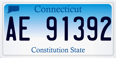 CT license plate AE91392