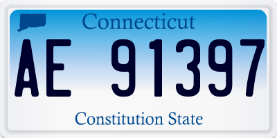 CT license plate AE91397