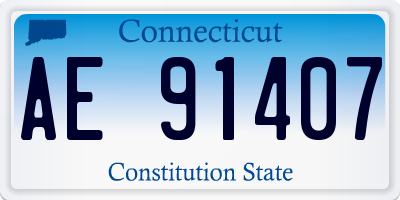 CT license plate AE91407