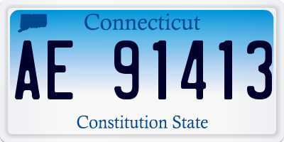 CT license plate AE91413