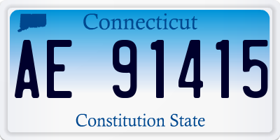 CT license plate AE91415