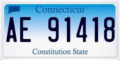 CT license plate AE91418