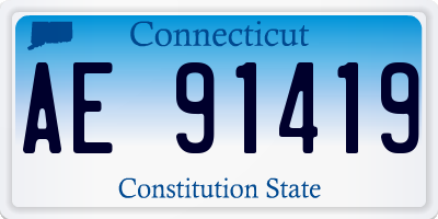 CT license plate AE91419