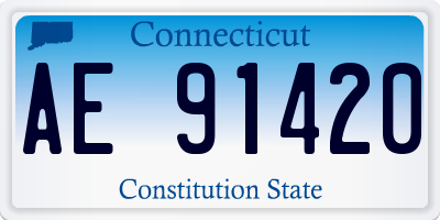 CT license plate AE91420