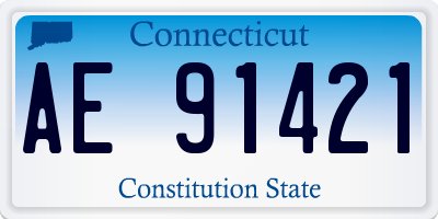 CT license plate AE91421