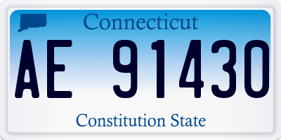 CT license plate AE91430