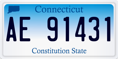 CT license plate AE91431