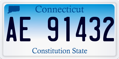CT license plate AE91432
