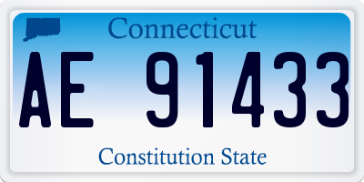 CT license plate AE91433