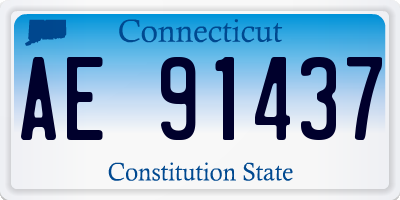 CT license plate AE91437