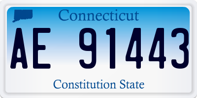 CT license plate AE91443
