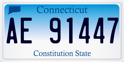 CT license plate AE91447