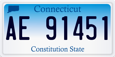 CT license plate AE91451