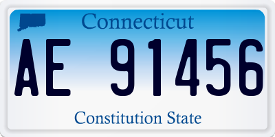 CT license plate AE91456