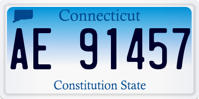 CT license plate AE91457