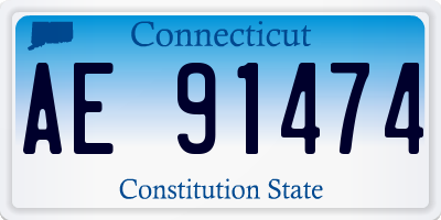 CT license plate AE91474