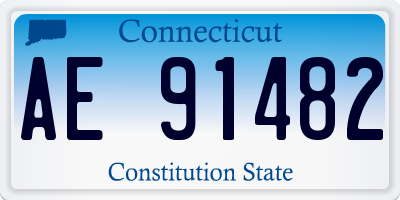 CT license plate AE91482