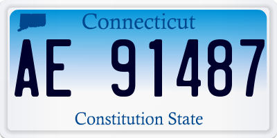 CT license plate AE91487