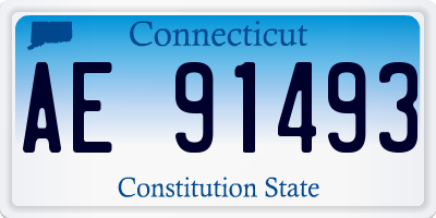 CT license plate AE91493