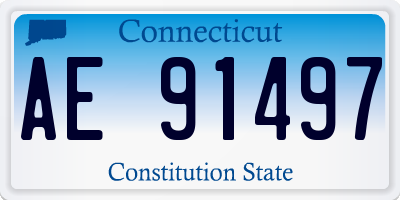 CT license plate AE91497