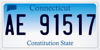 CT license plate AE91517
