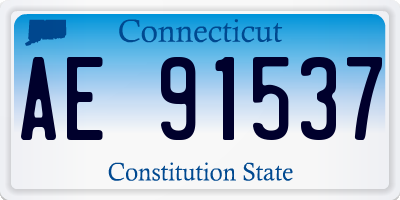 CT license plate AE91537