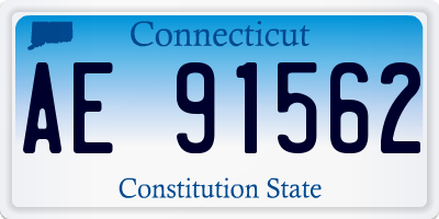 CT license plate AE91562
