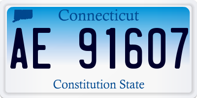 CT license plate AE91607