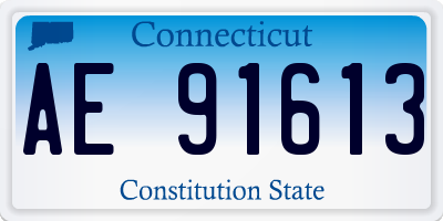 CT license plate AE91613