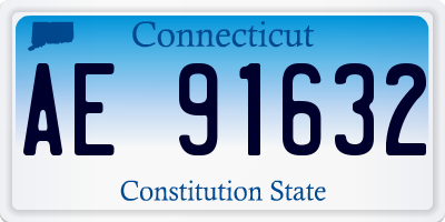 CT license plate AE91632