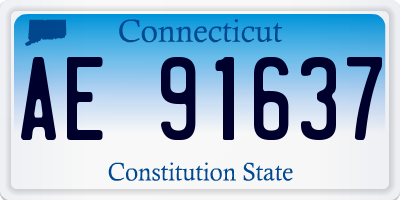 CT license plate AE91637