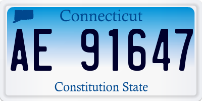 CT license plate AE91647