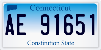 CT license plate AE91651