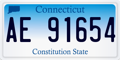 CT license plate AE91654