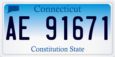 CT license plate AE91671
