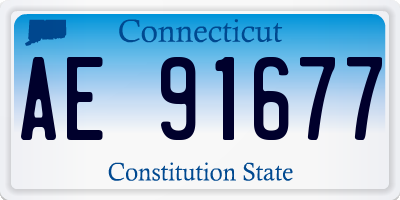 CT license plate AE91677