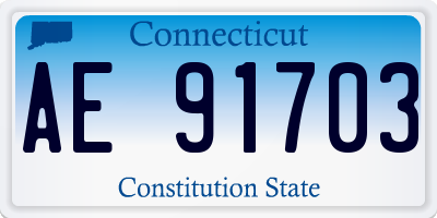 CT license plate AE91703