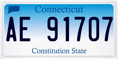 CT license plate AE91707