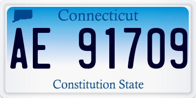 CT license plate AE91709